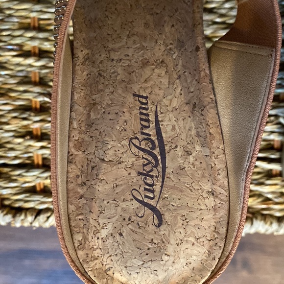 Lucky Brand Miller Wedge Studded Sandal-Brown-Women’s Size 9.5 - Picture 11 of 13